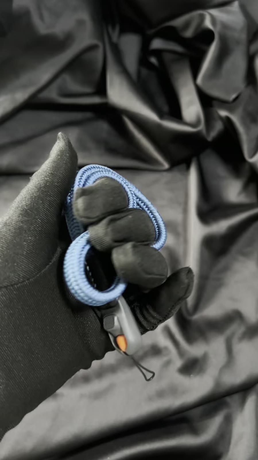 Silk Camera Wrist Strap Cyan Blue