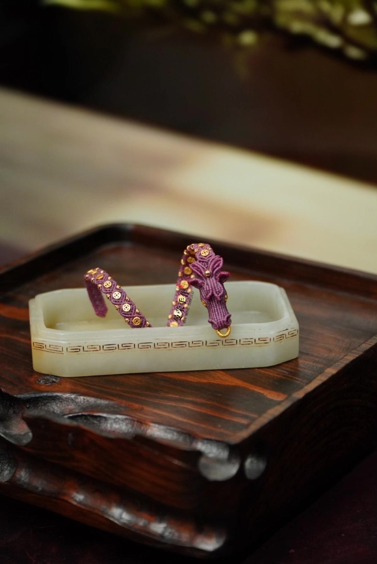 Handwoven Purple Horse Head Macrame Bracelet