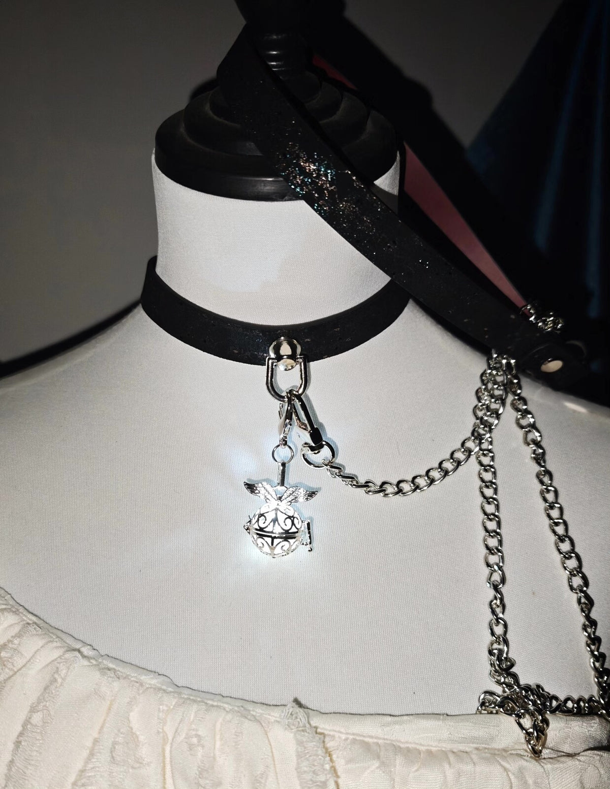 Handmade Leather Choker with Silver Pendant