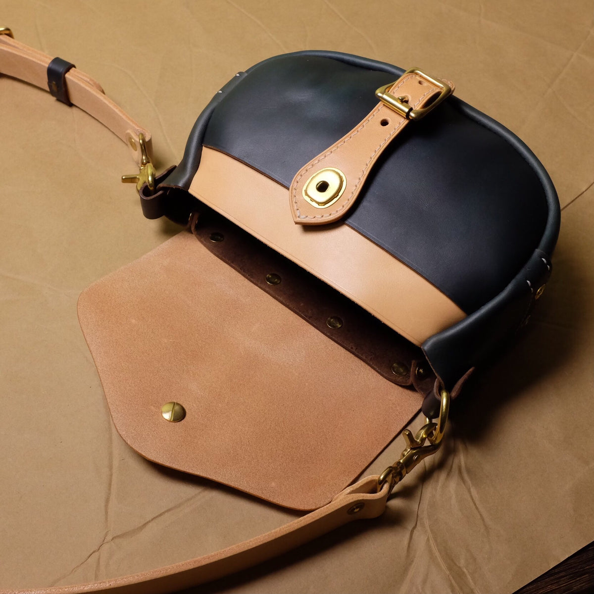 Horween Leather Saddle Bag Two-Tone