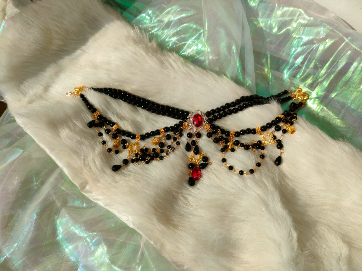 Black Pearl Ruby Lolita-halsband