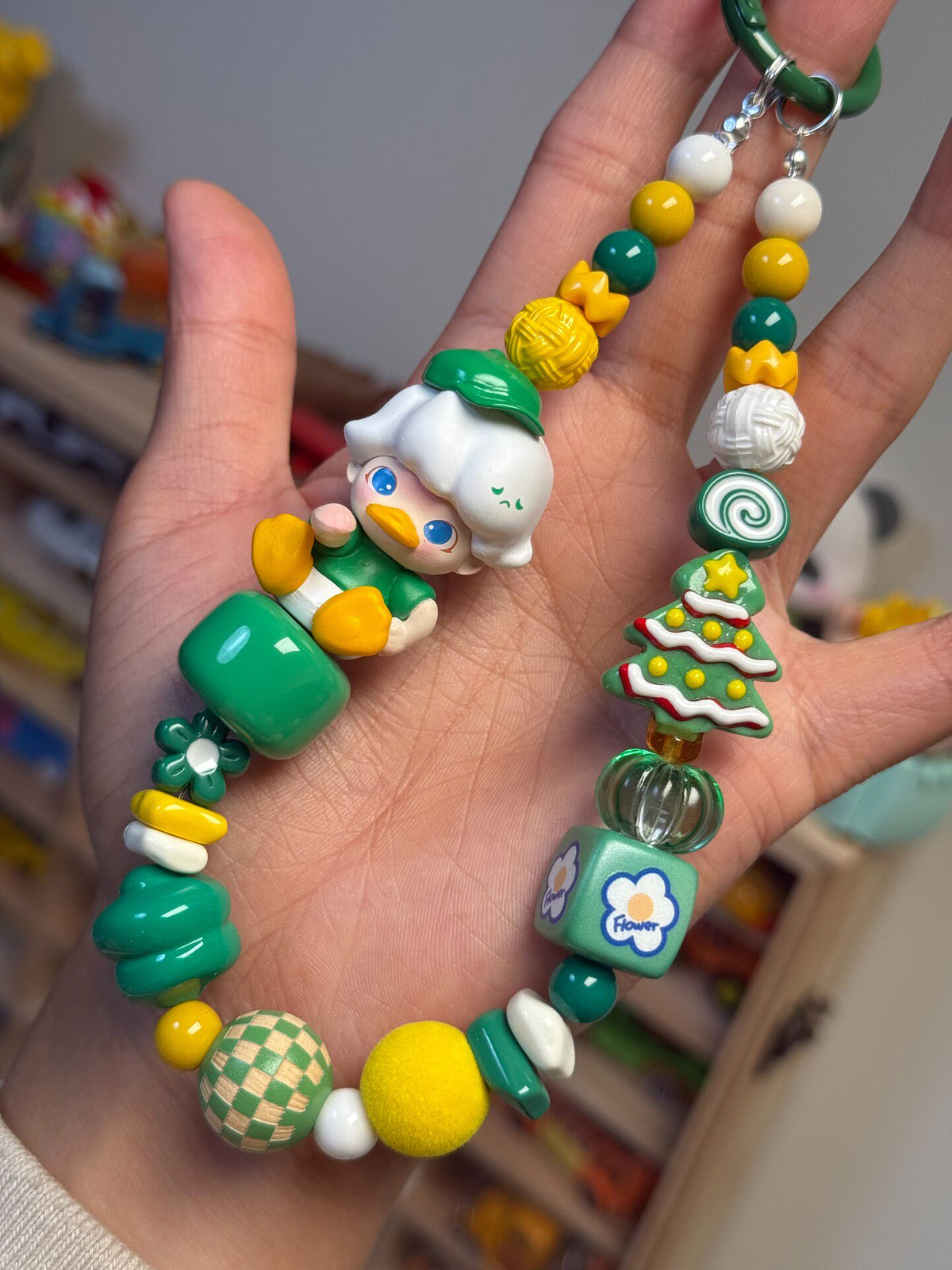 Duck Figurine Beaded Phone Charm