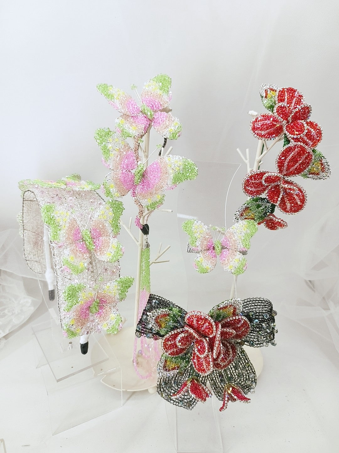 Rose Rhinestone Hair Clip Headband