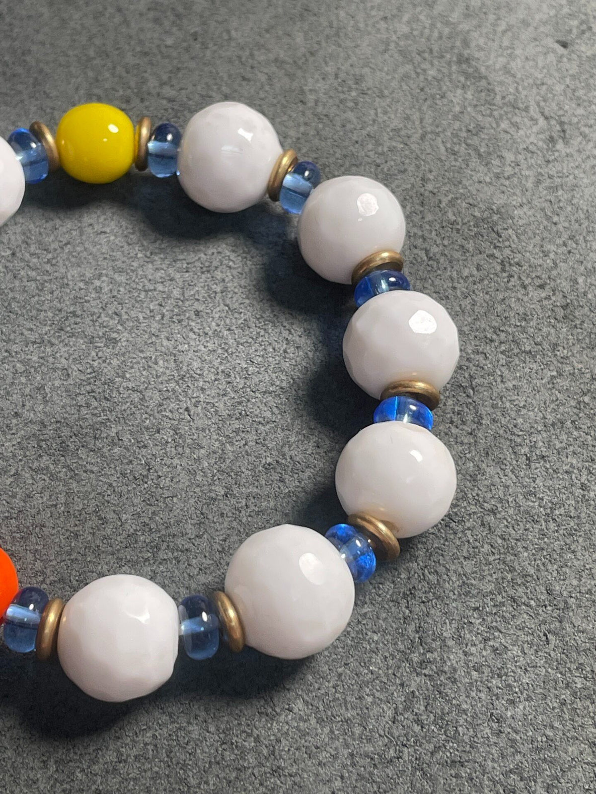 Handmade Glass Face Bead Bracelet