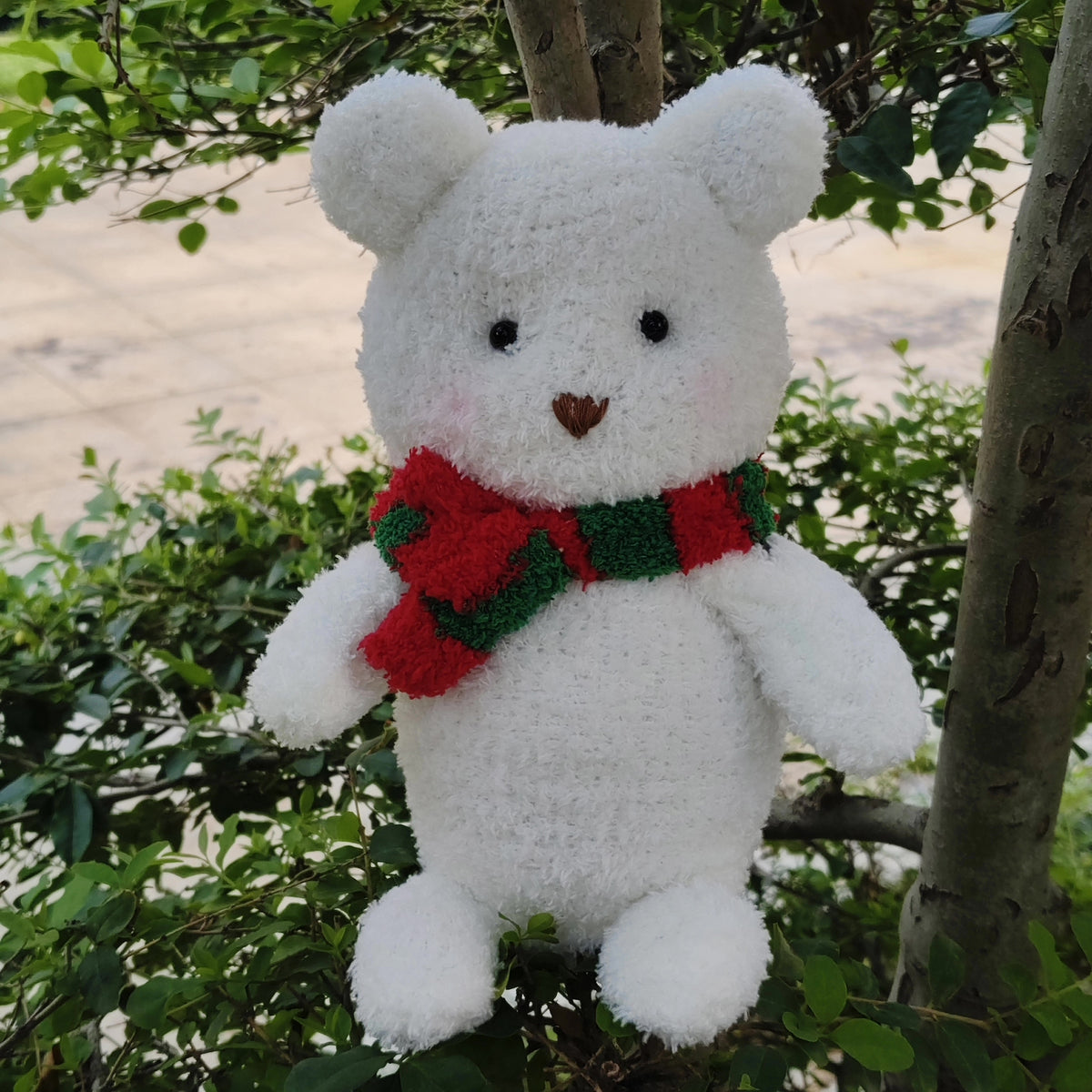 Handgefertigte Sockenpuppen-Teddybären Plusch-Figur