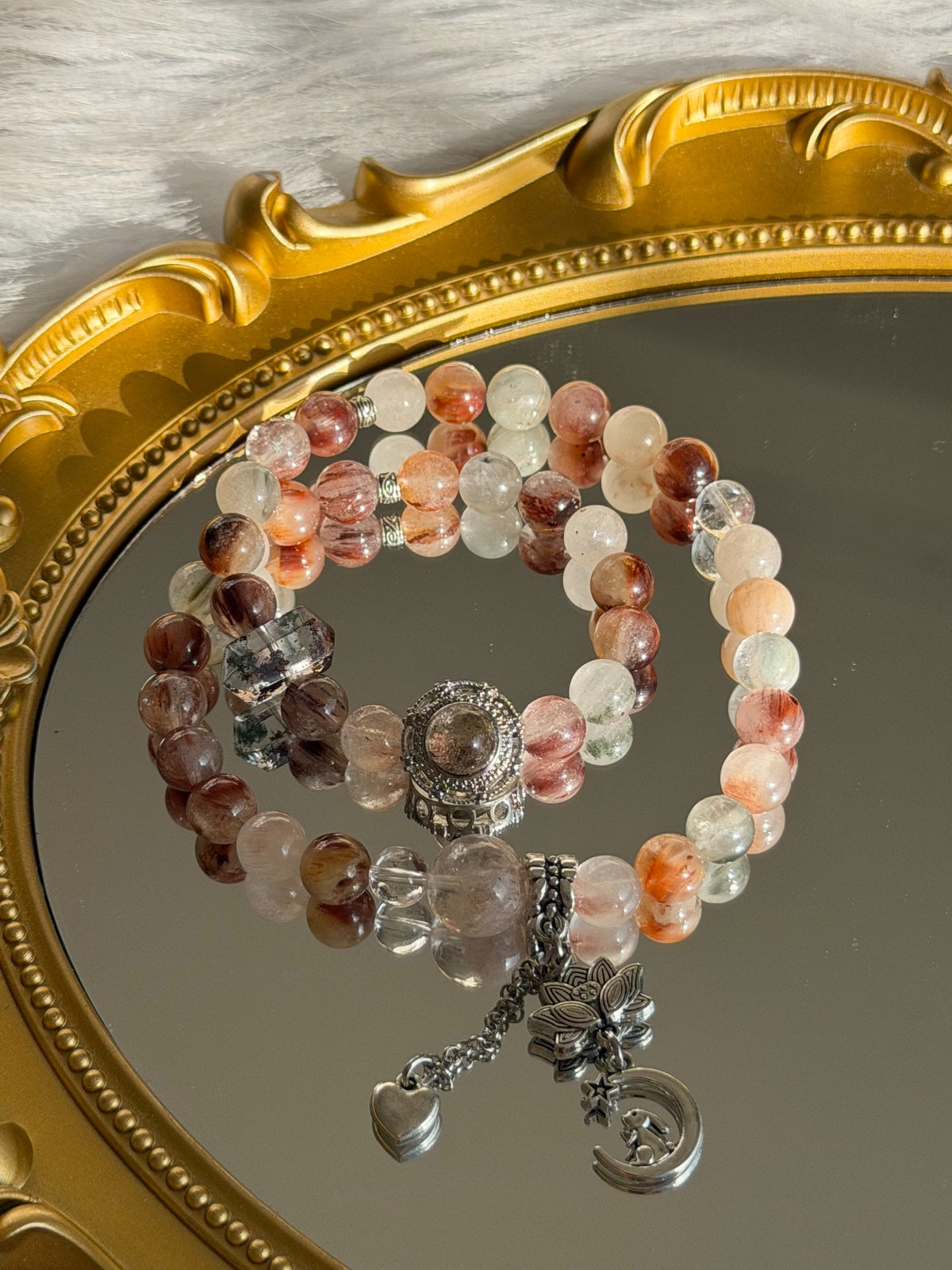 Natural Crystal Double Wrap Bracelet 8mm