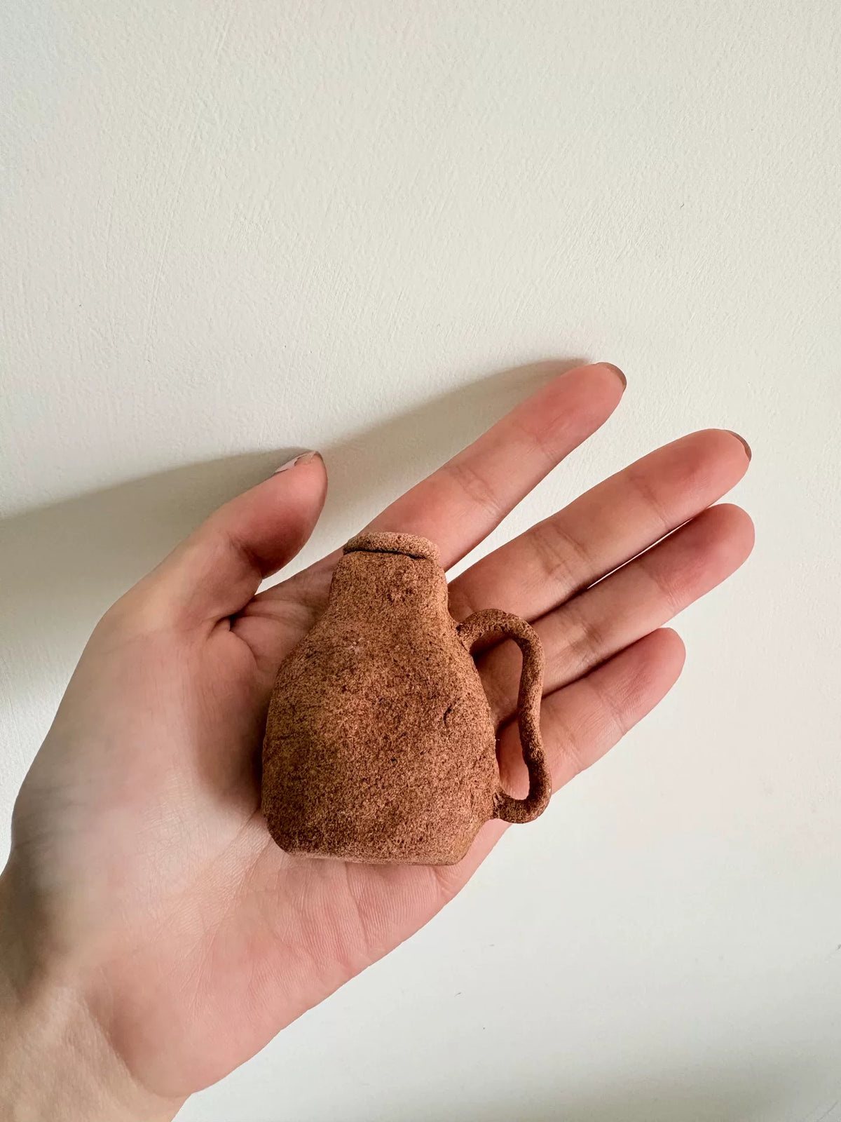 Rock Clay Decorative Vase with Handle