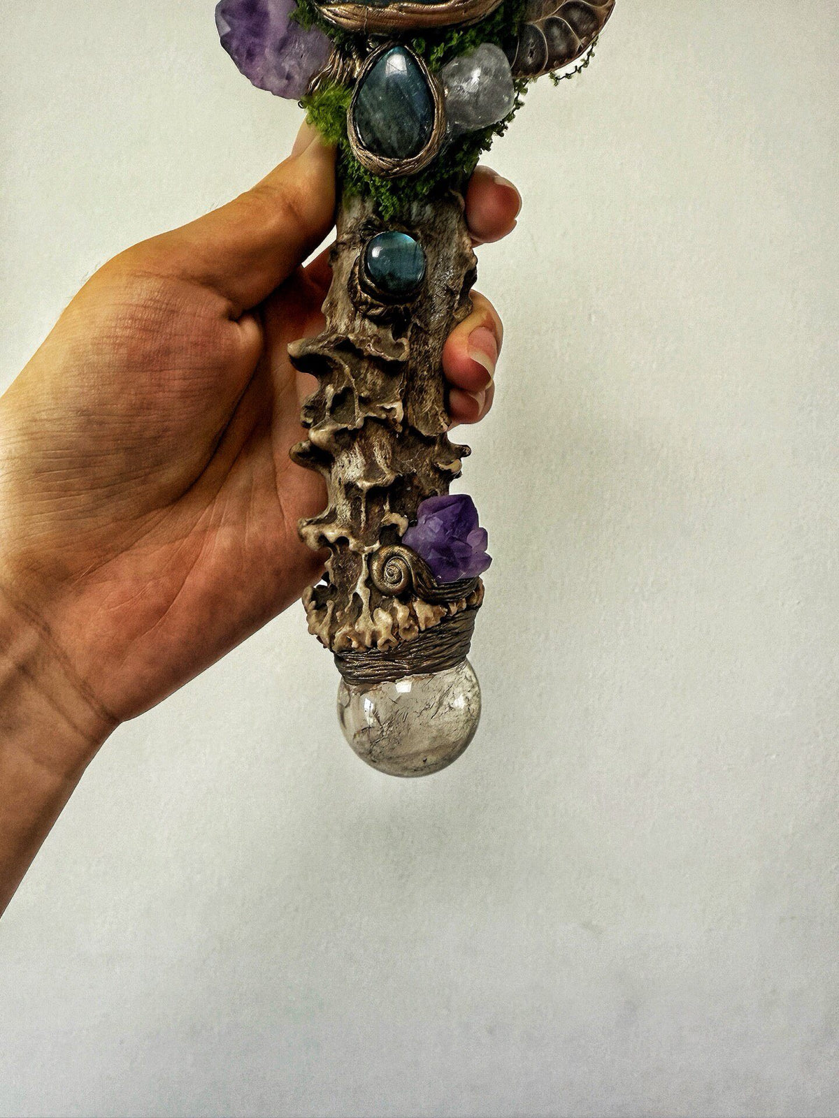 Amethyst Witch Antler Wand