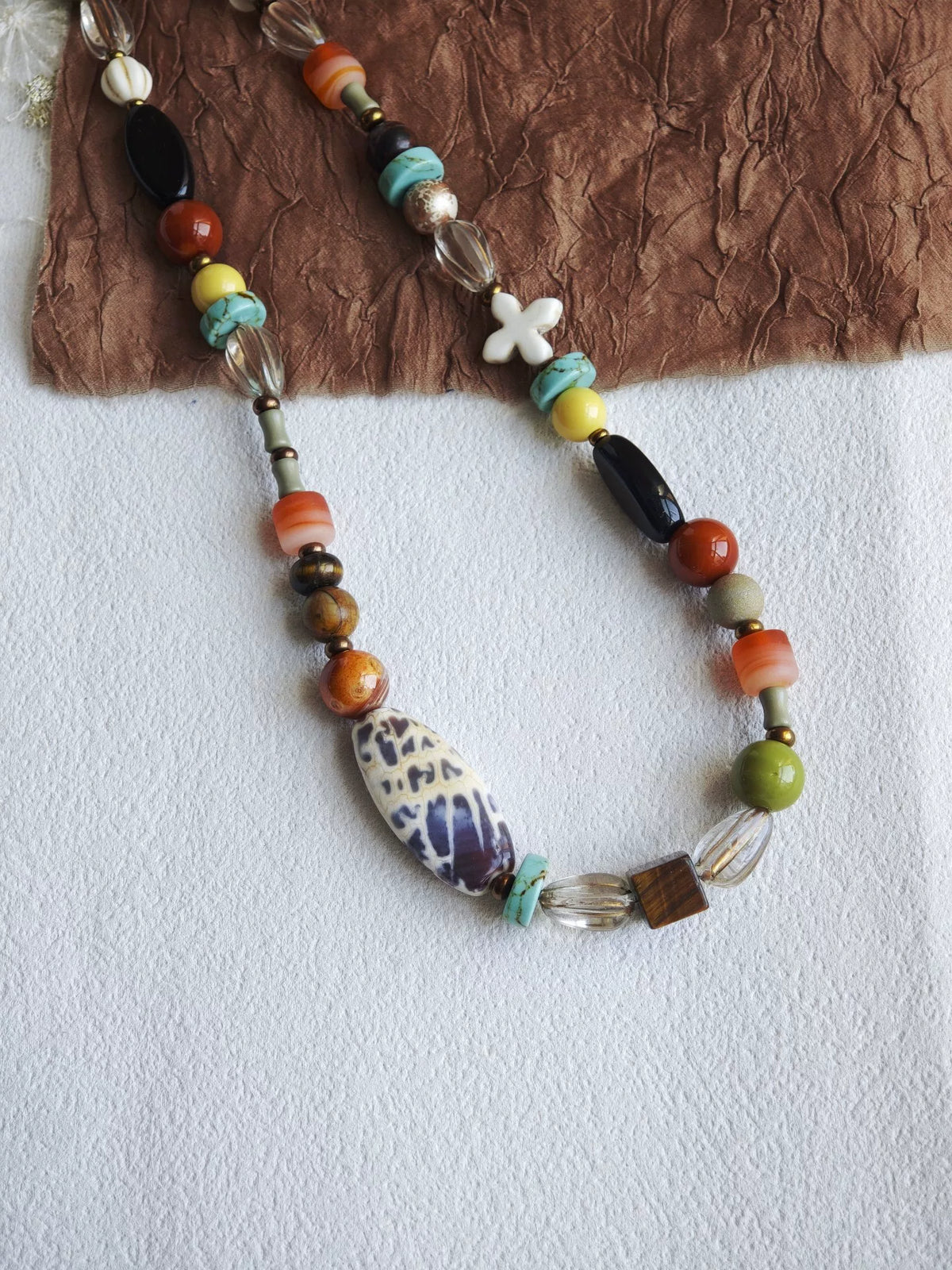 Handmade Mixed Stone Beaded Necklace