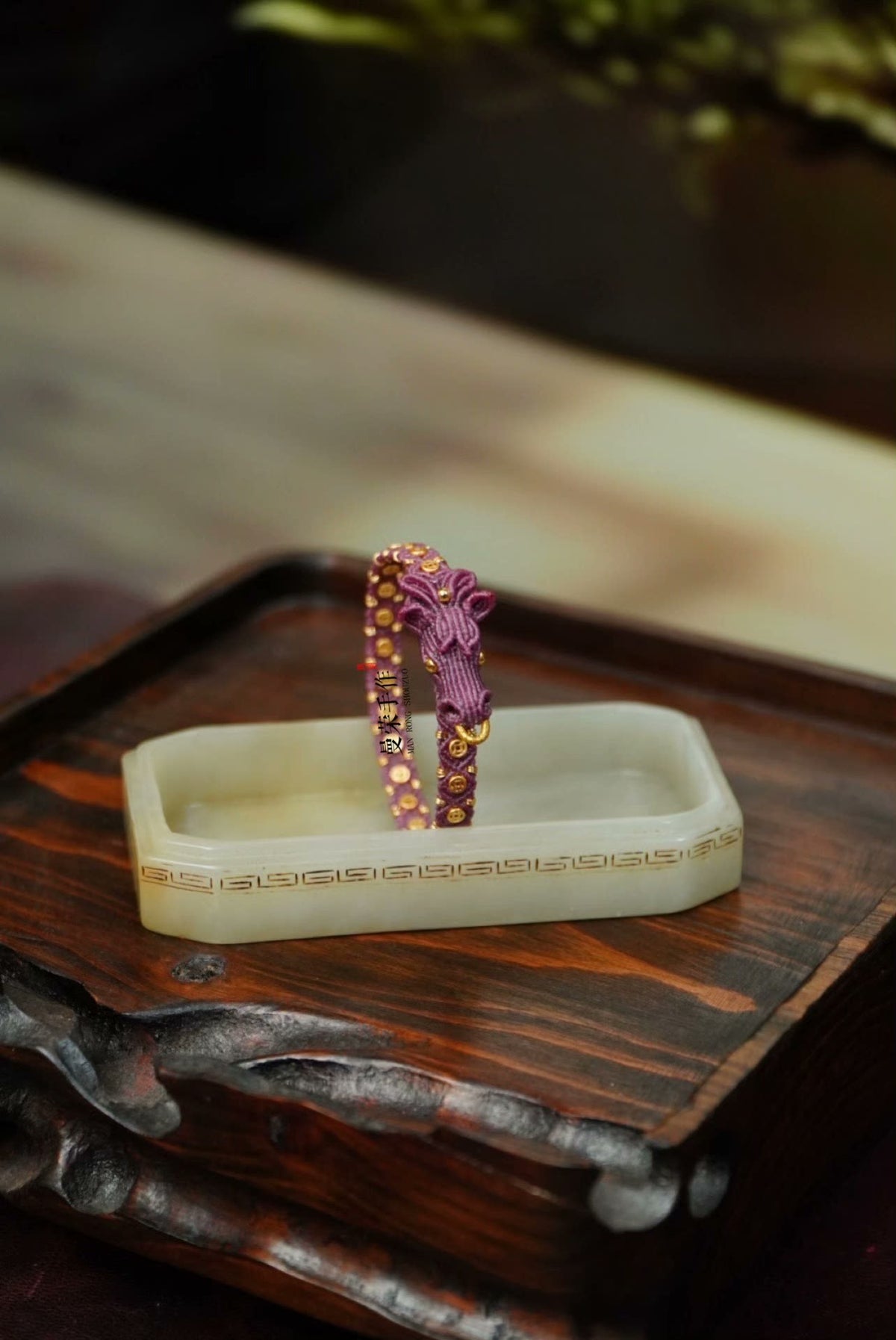 Handwoven Purple Horse Head Macrame Bracelet