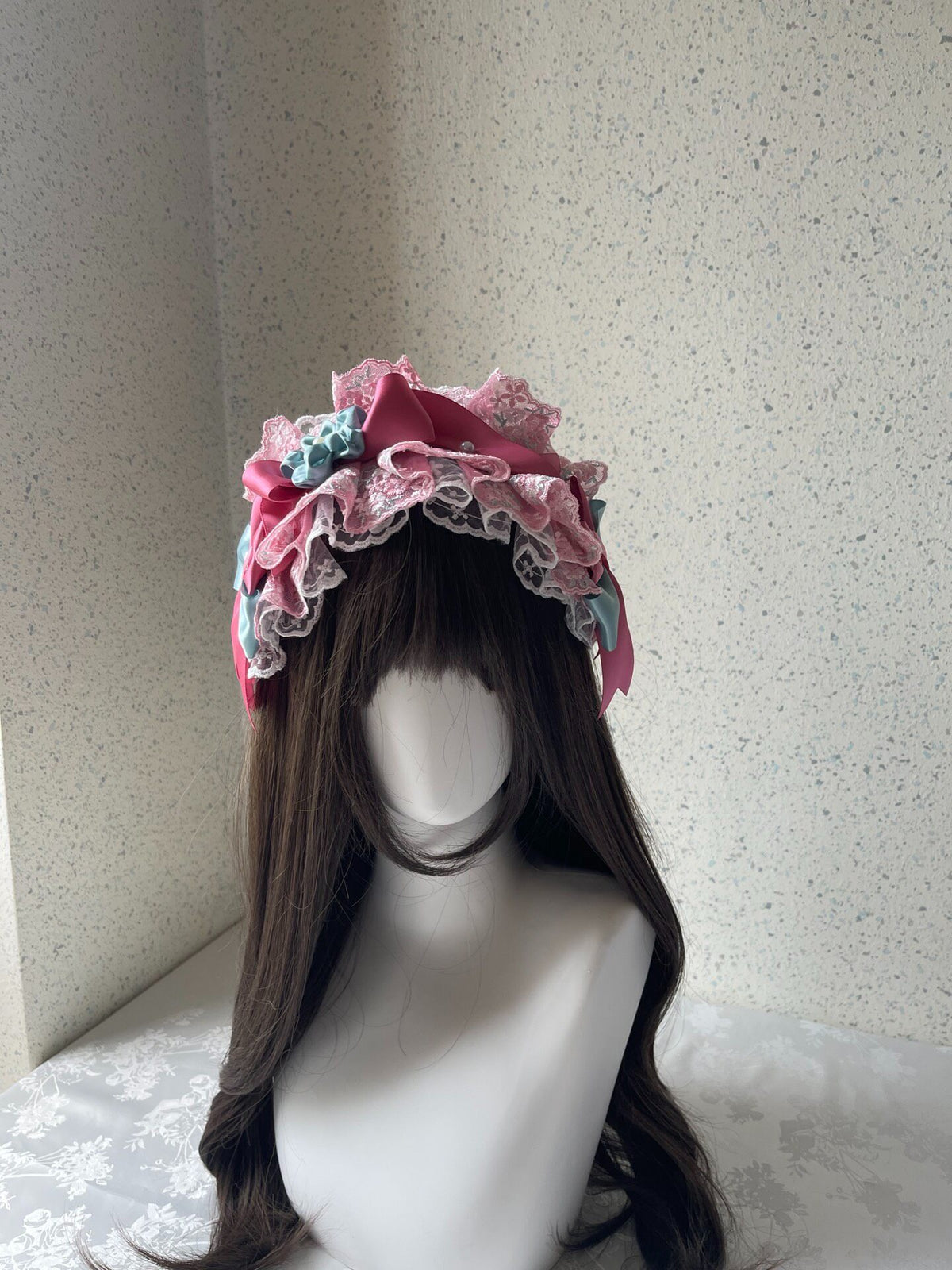 Lolita Pink Mint Green Satin Headband