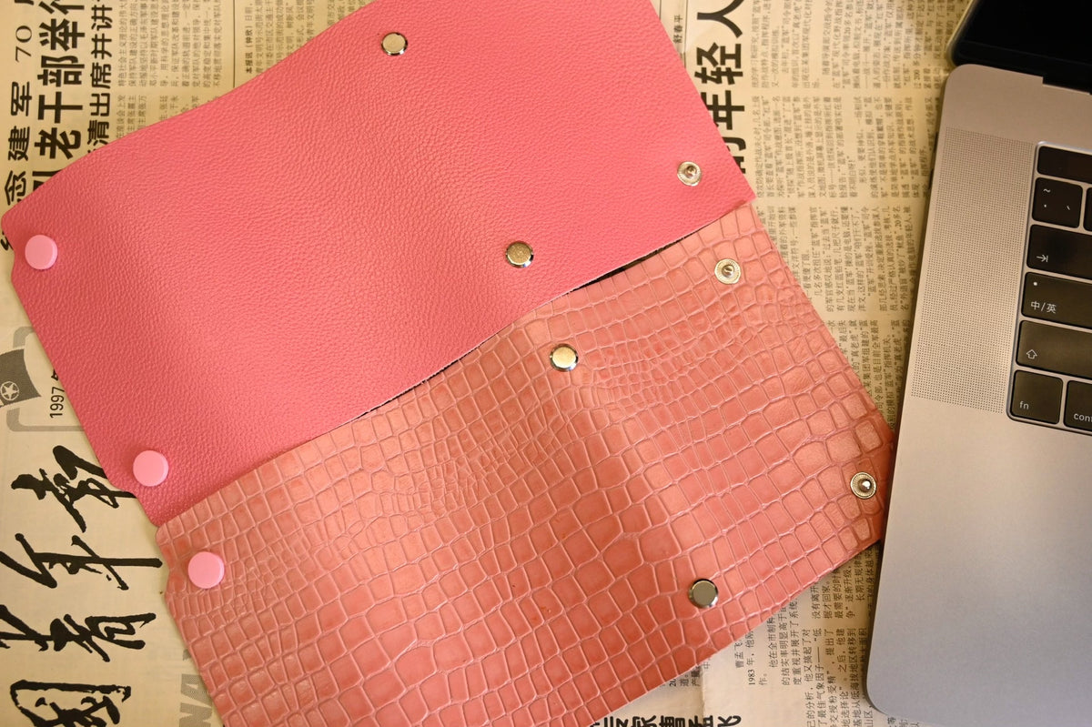ハンドメイド コーラルピンク レザー A8 M5 バインダーノート