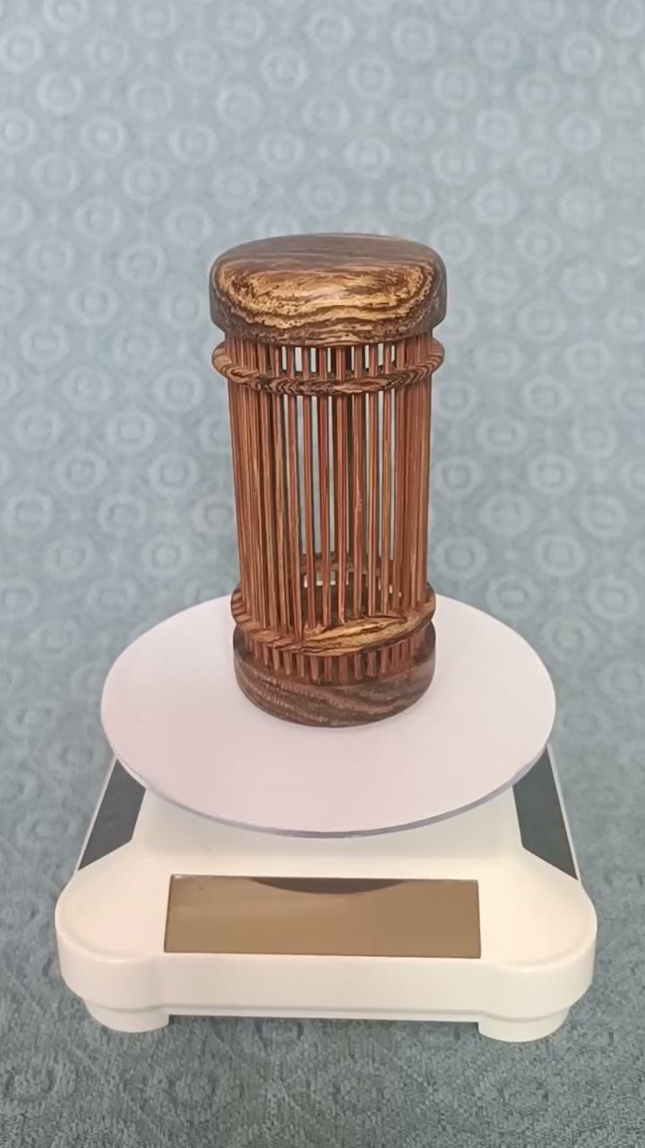 Small Round Bamboo Cricket Cage Sandalwood