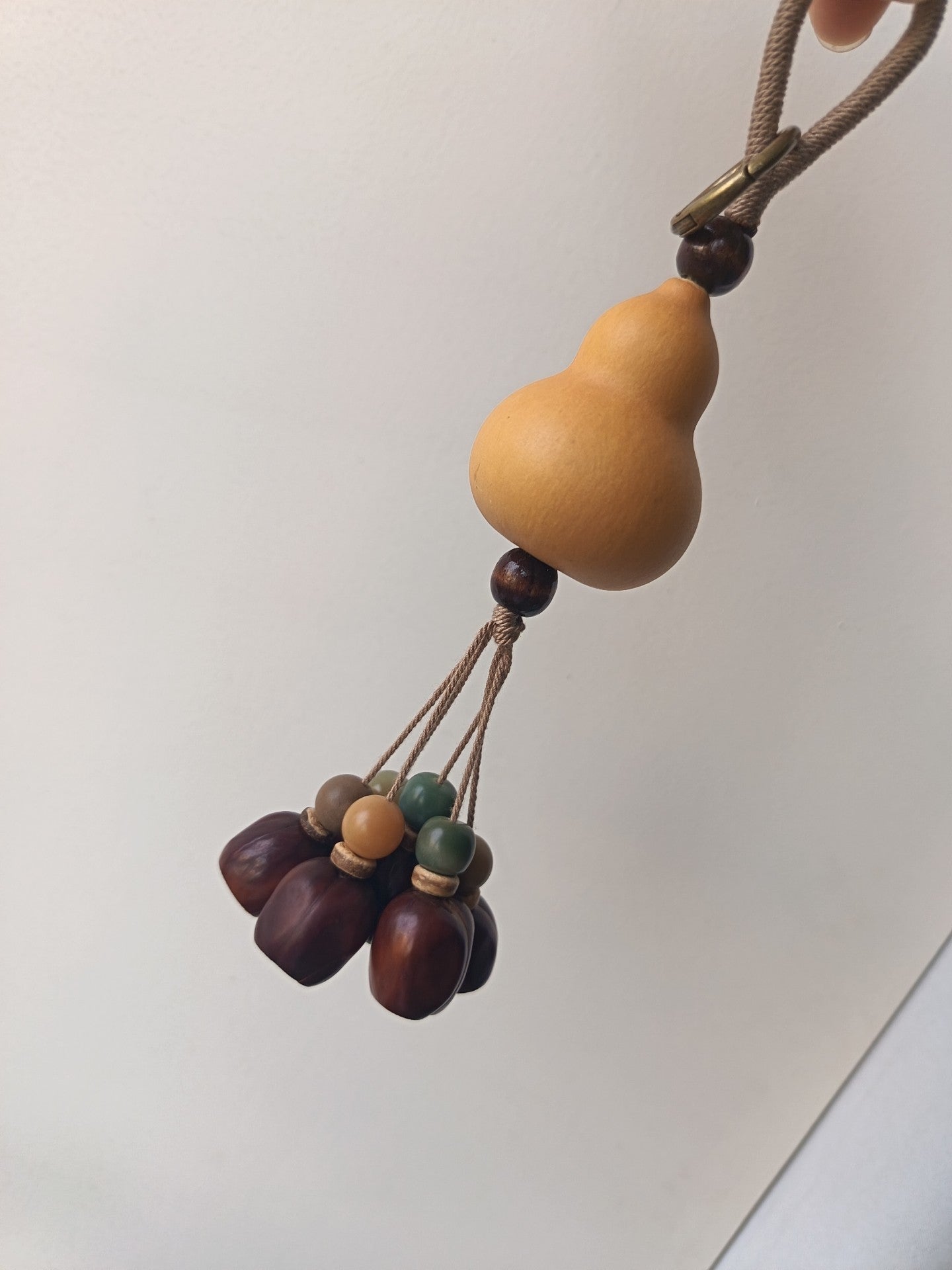 Handmade Gourd Pendant with Shaking Bodhi Seeds