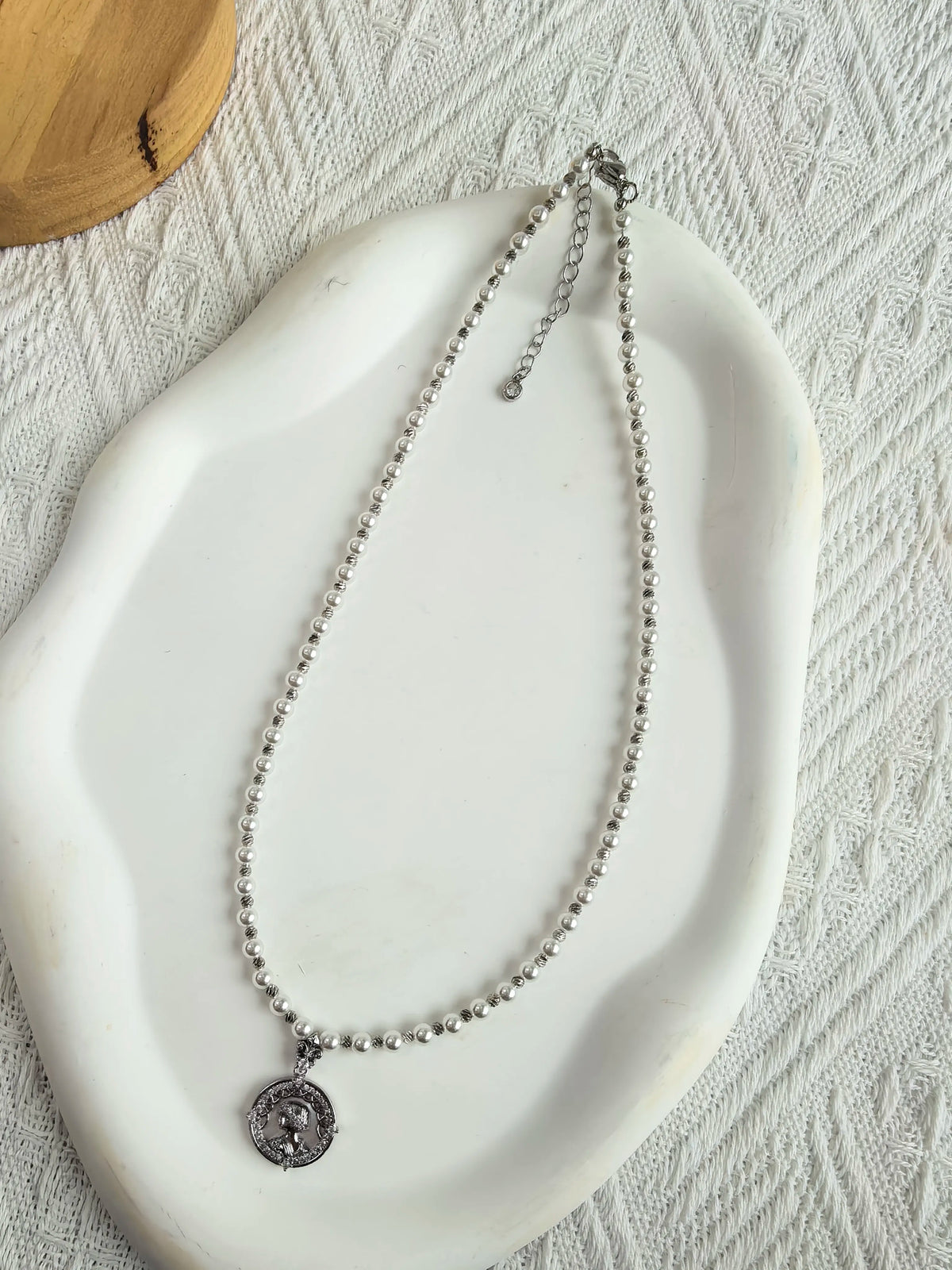 Swarovski Pearl Necklace with Crystal Pendant