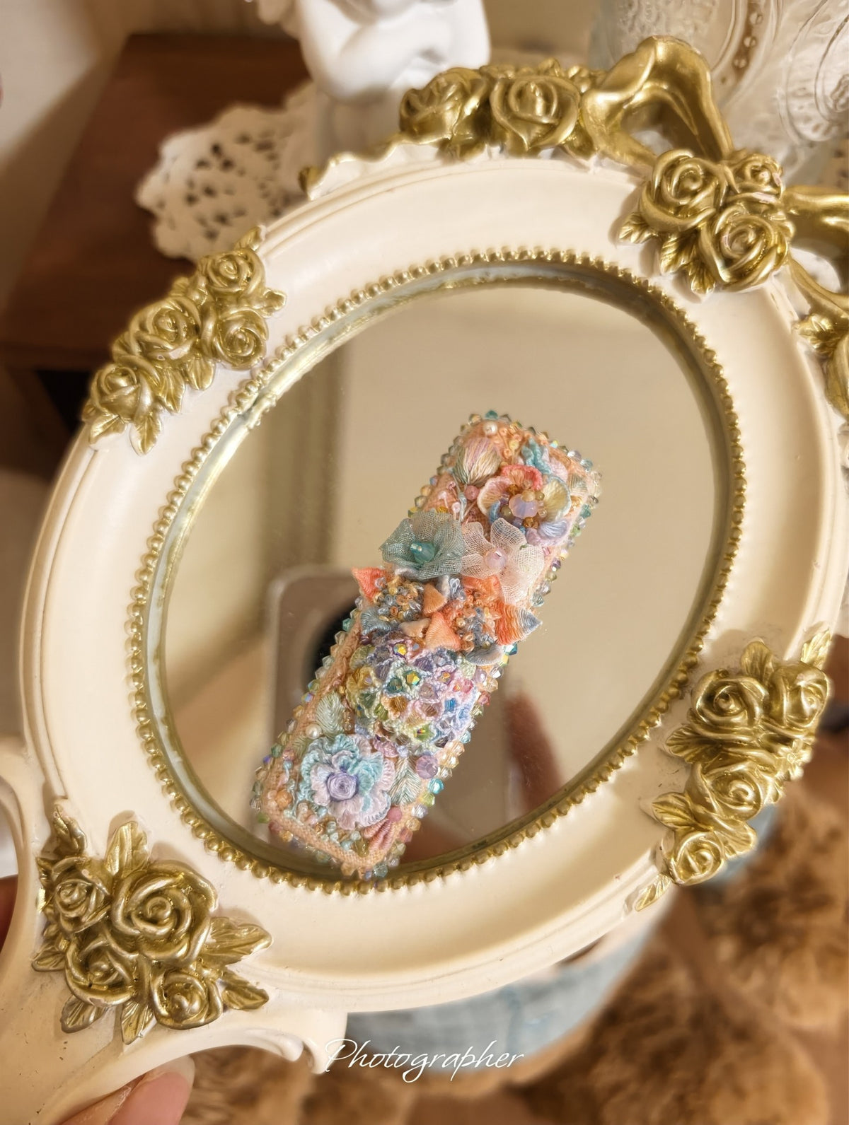 Handcrafted Silk Embroidery Hair Clip