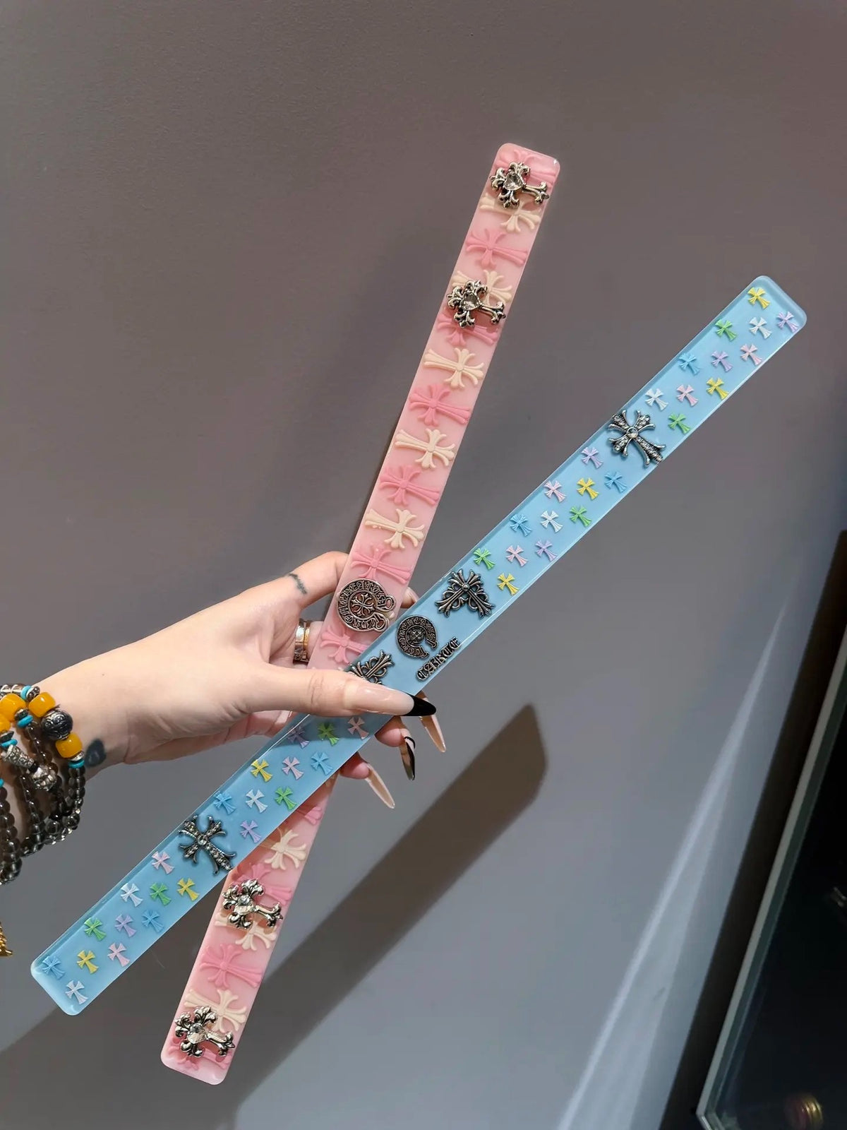 Decorative Ruler Set with Metal Charms