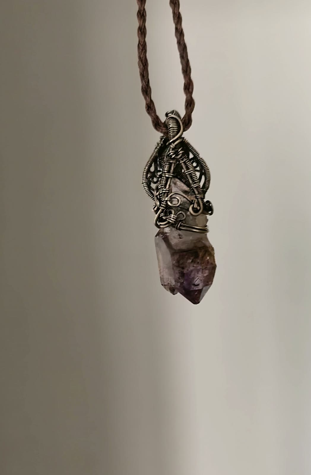 Super Seven Amethyst Pendant Wire Wrapped