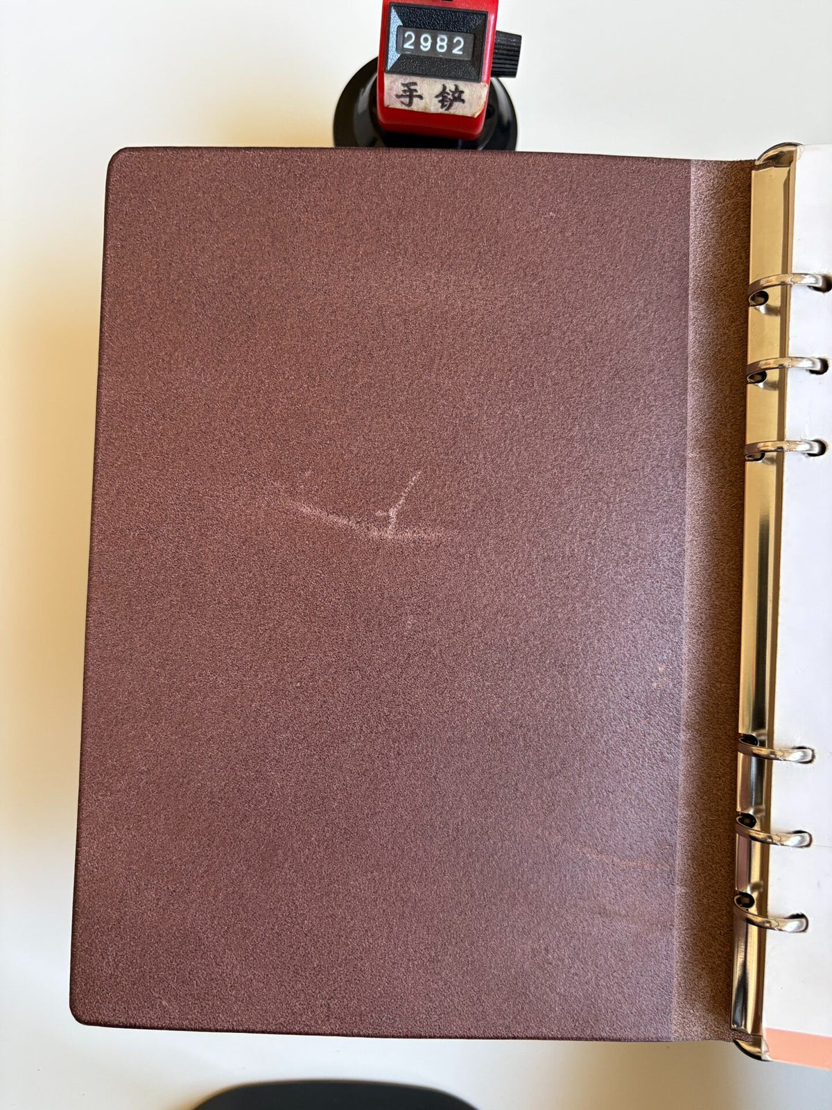 A5 Leather Binder Six Ring Dark Brown