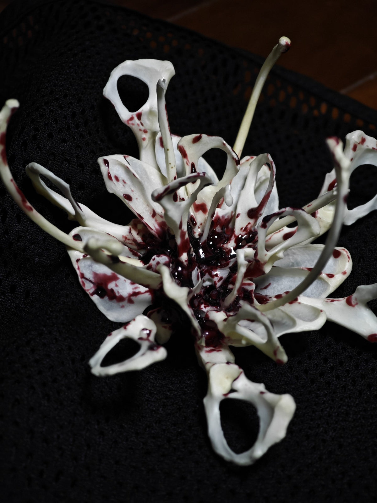 Cthulhu Skeletal Flower Bone Hair Clip