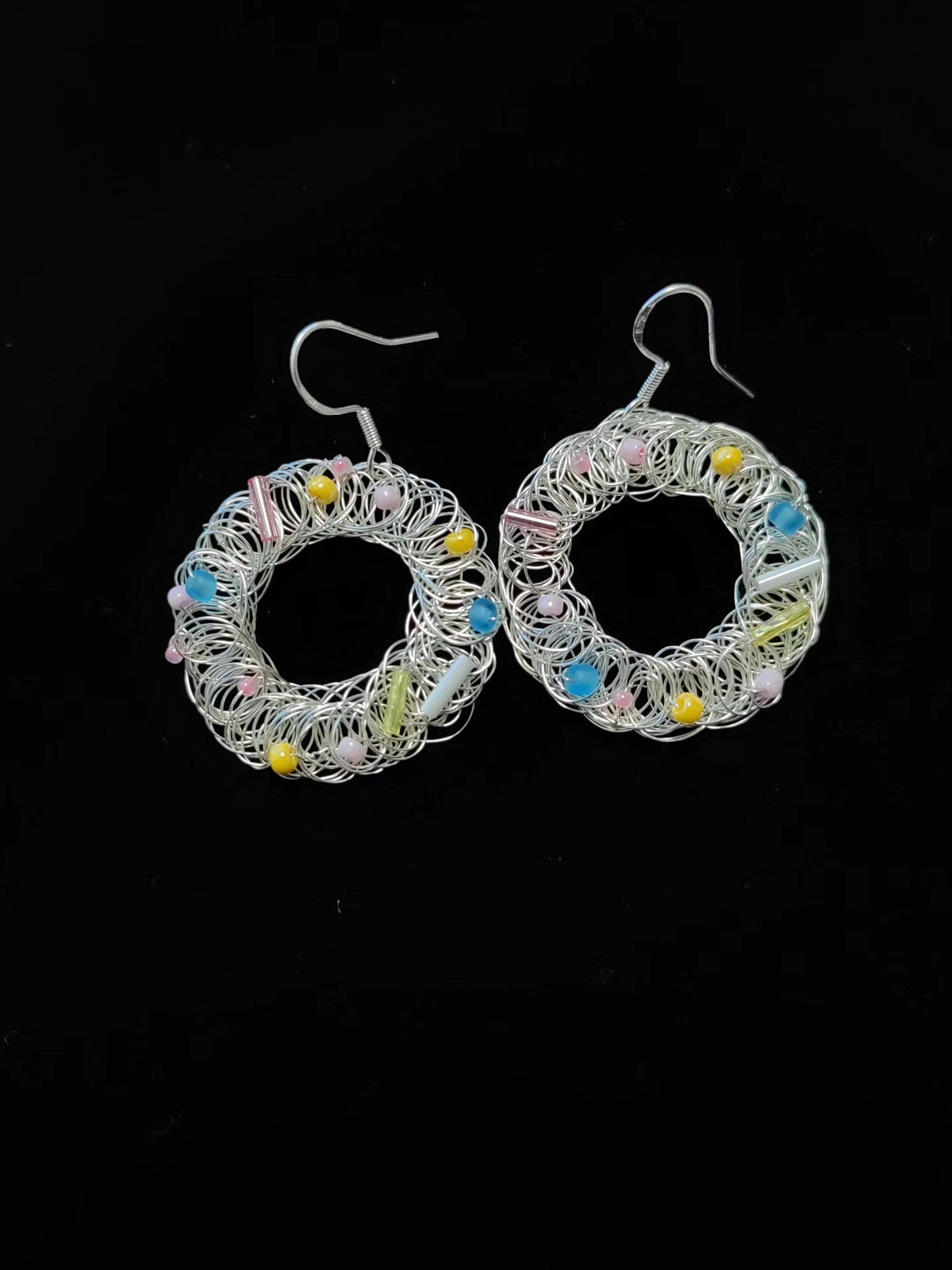 Handwoven Beaded Hoop Earrings