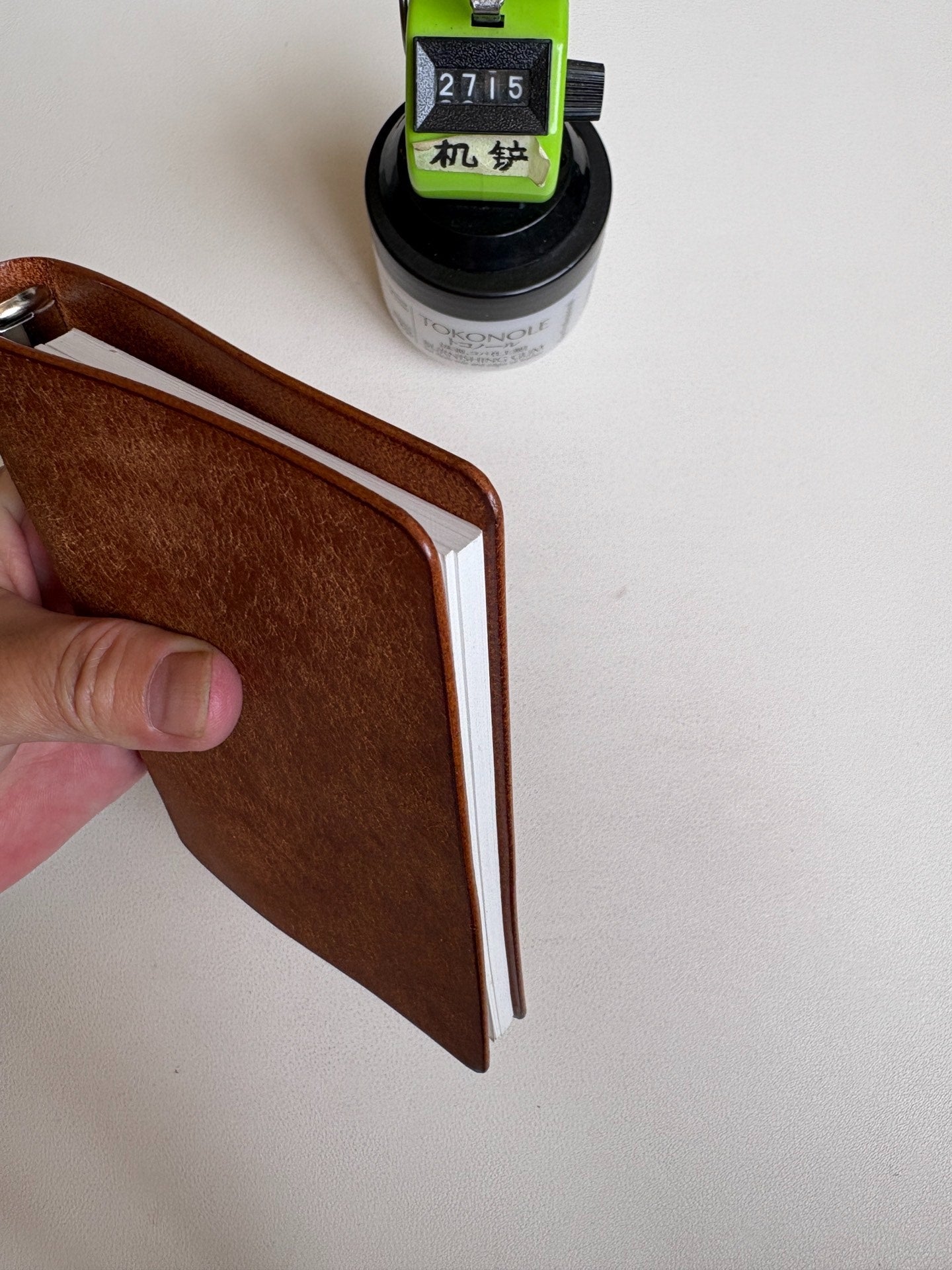 A7 Pueblo Leather Ring-Bound Notebook Cover with Silver Metal Rings