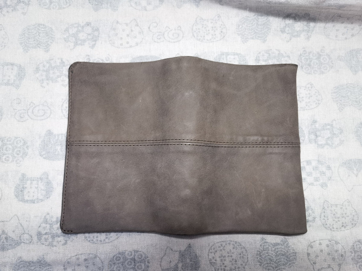A6 Sheepskin Leather Ring Binder Brown