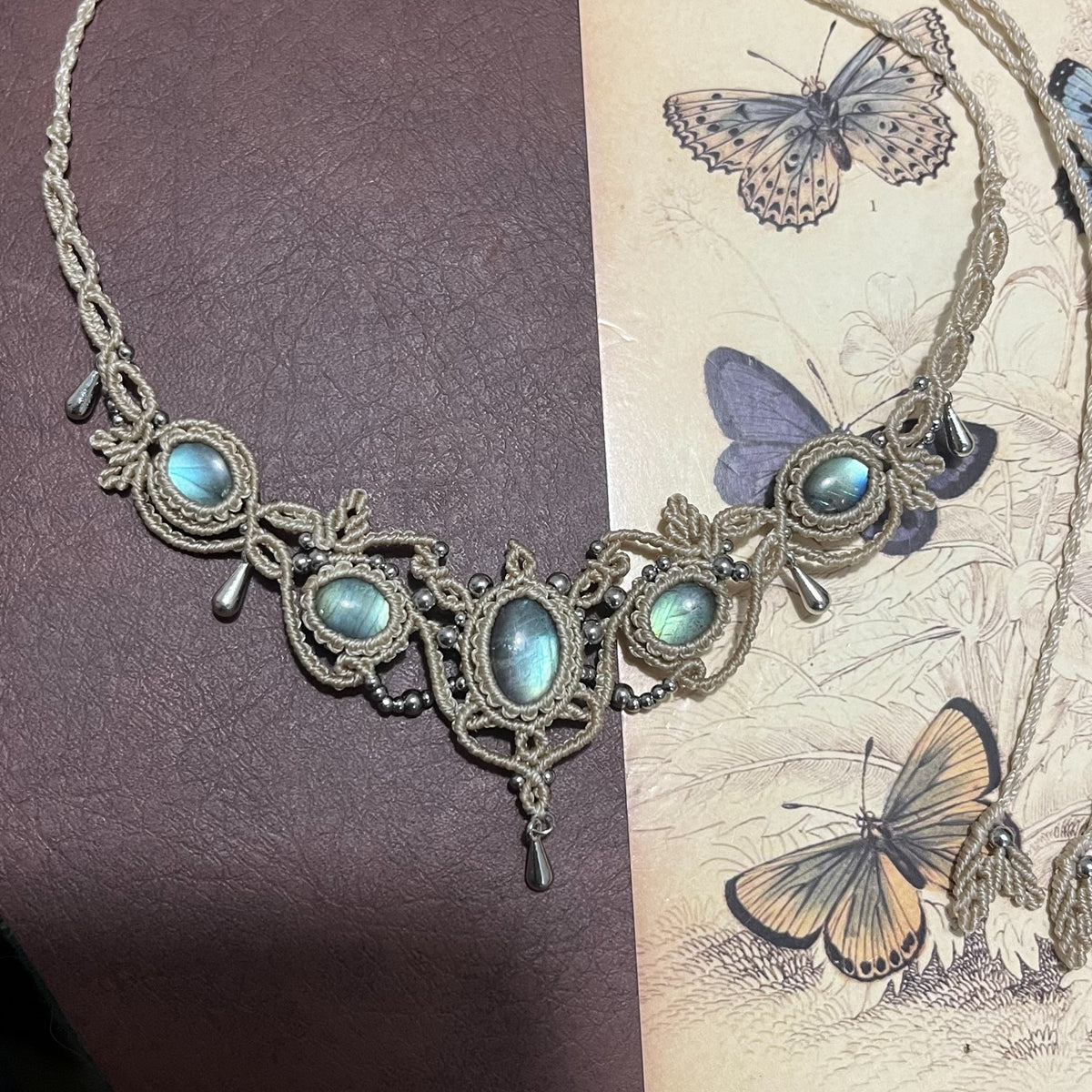 Macrame Labradorite Choker Necklace