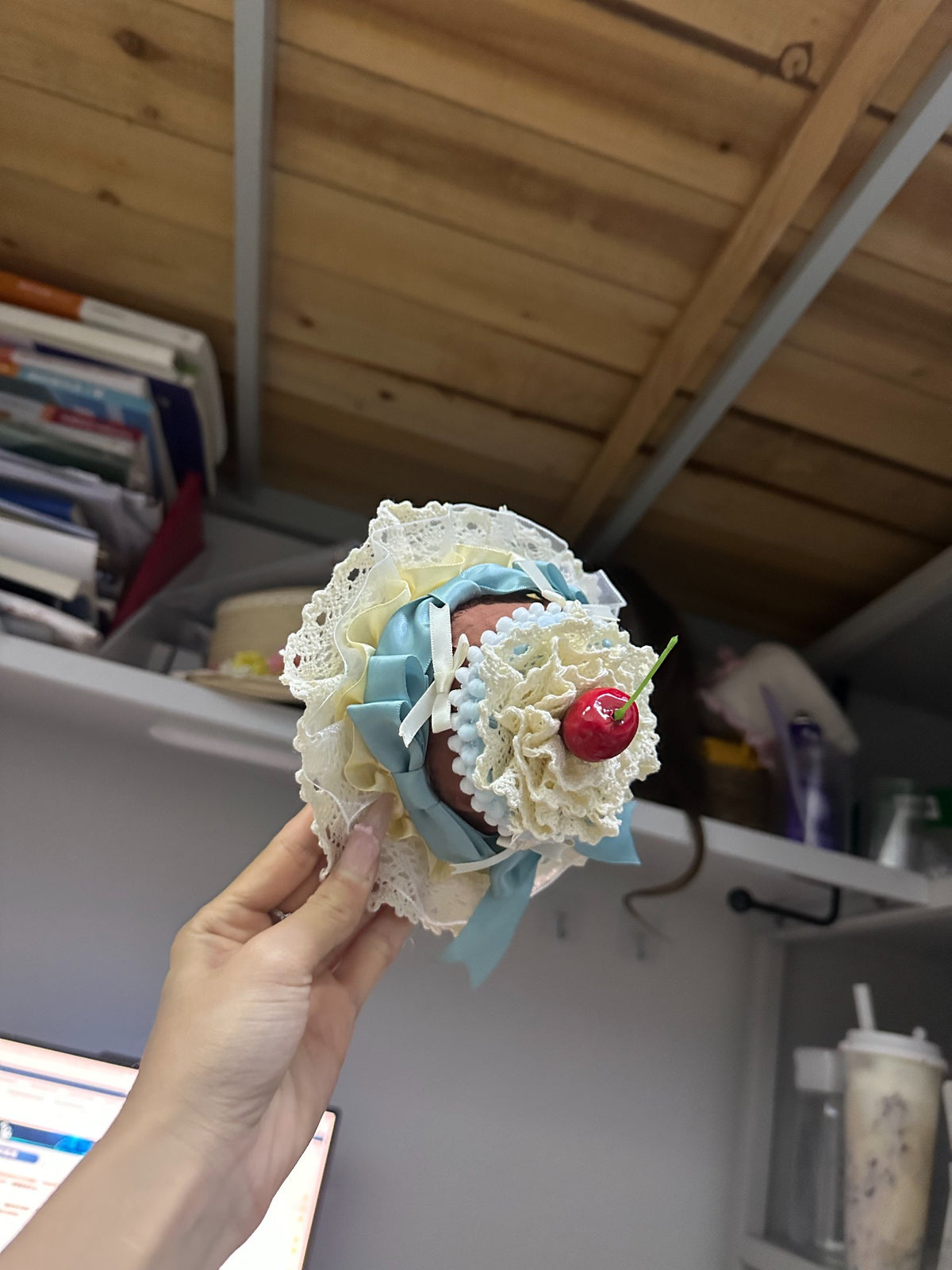 Miniature Cake Accessory With Cherry Topper