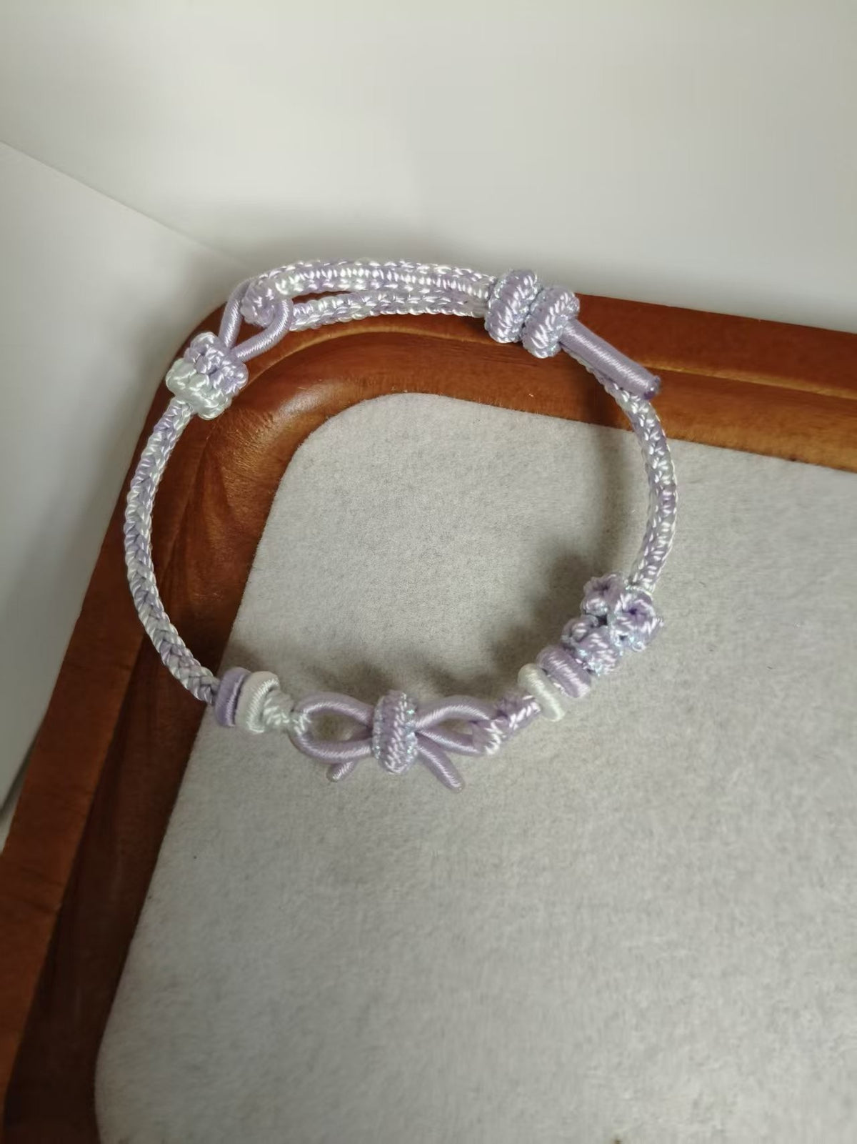 Handwoven Lavender Bow Knot Bracelet