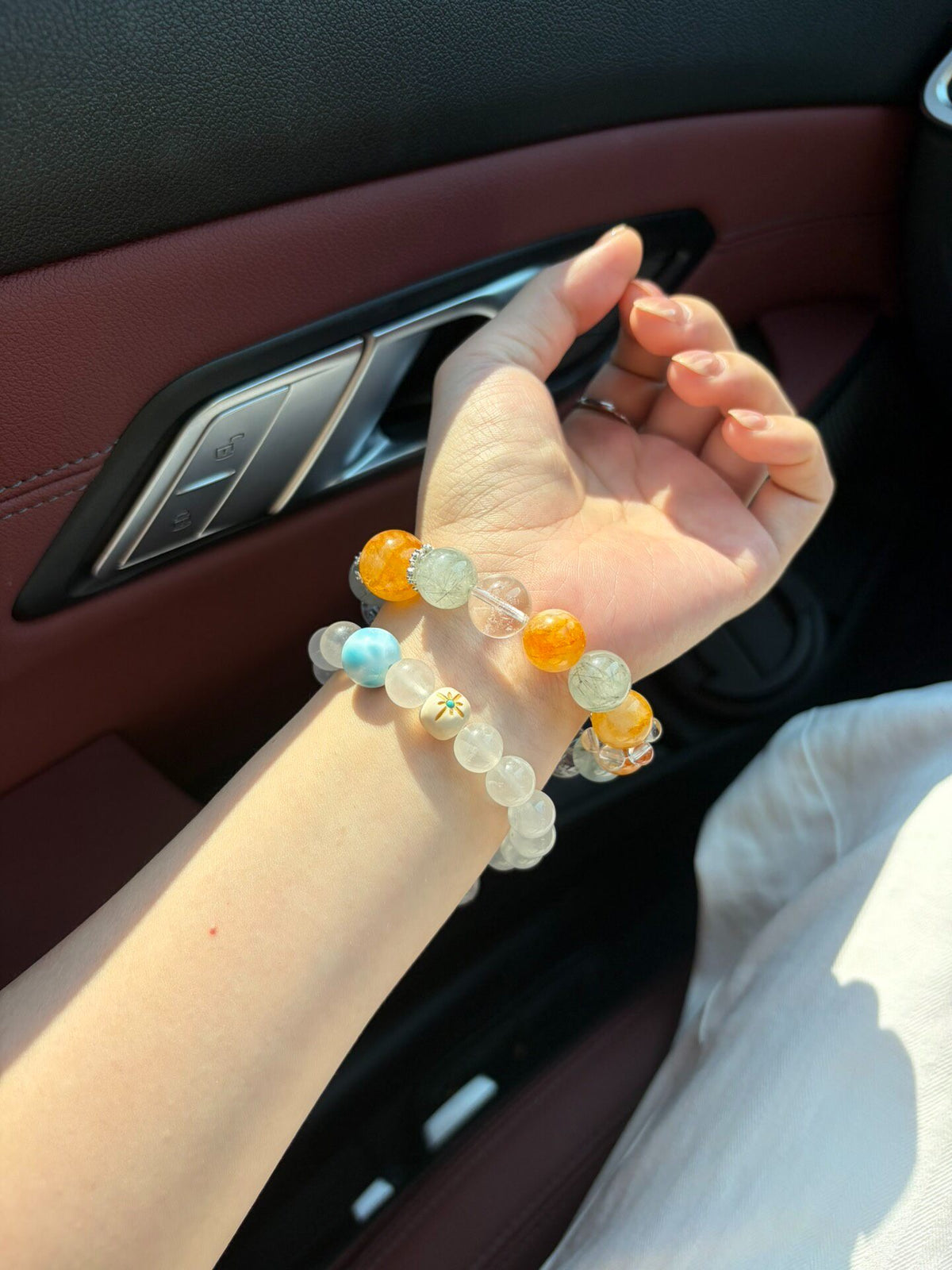 Green Rutilated Quartz Crystal Bracelet