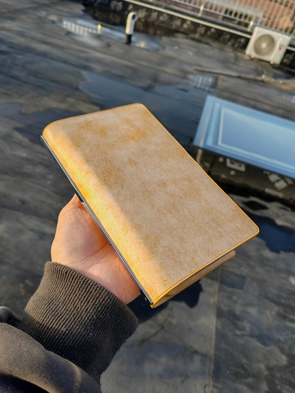 A6 Yellow Leather Loose Leaf Planner Notebook