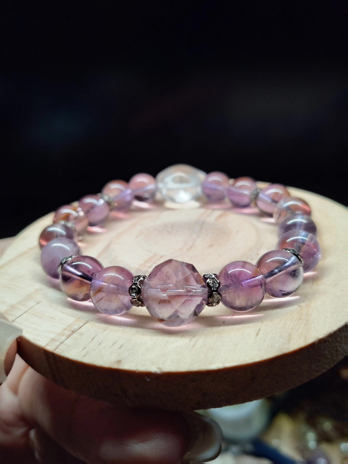 Natural Amethyst Phantom Quartz Bracelet