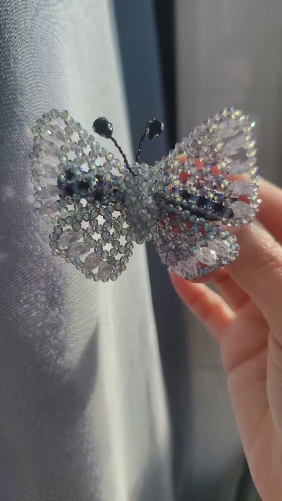 Crystal Butterfly Side Clip Hair Accessory