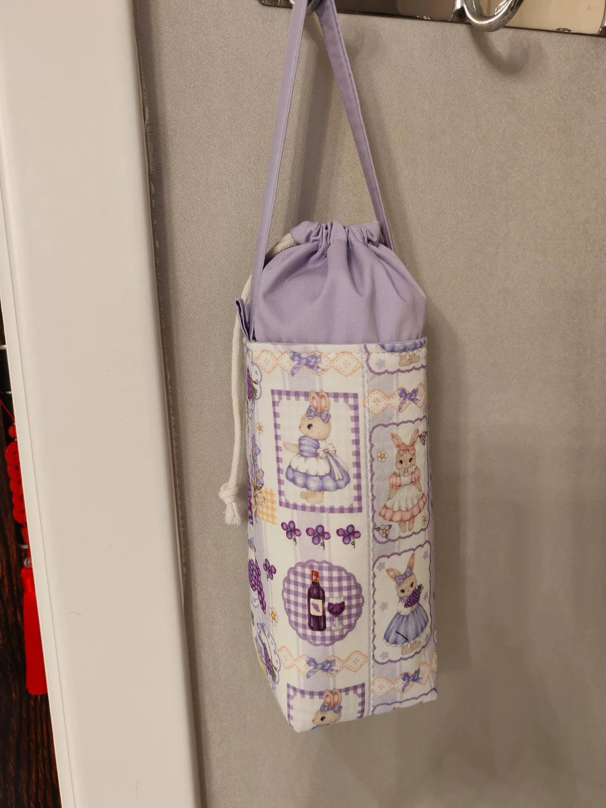 Handmade Cotton Bottle Carrier Pouch Set