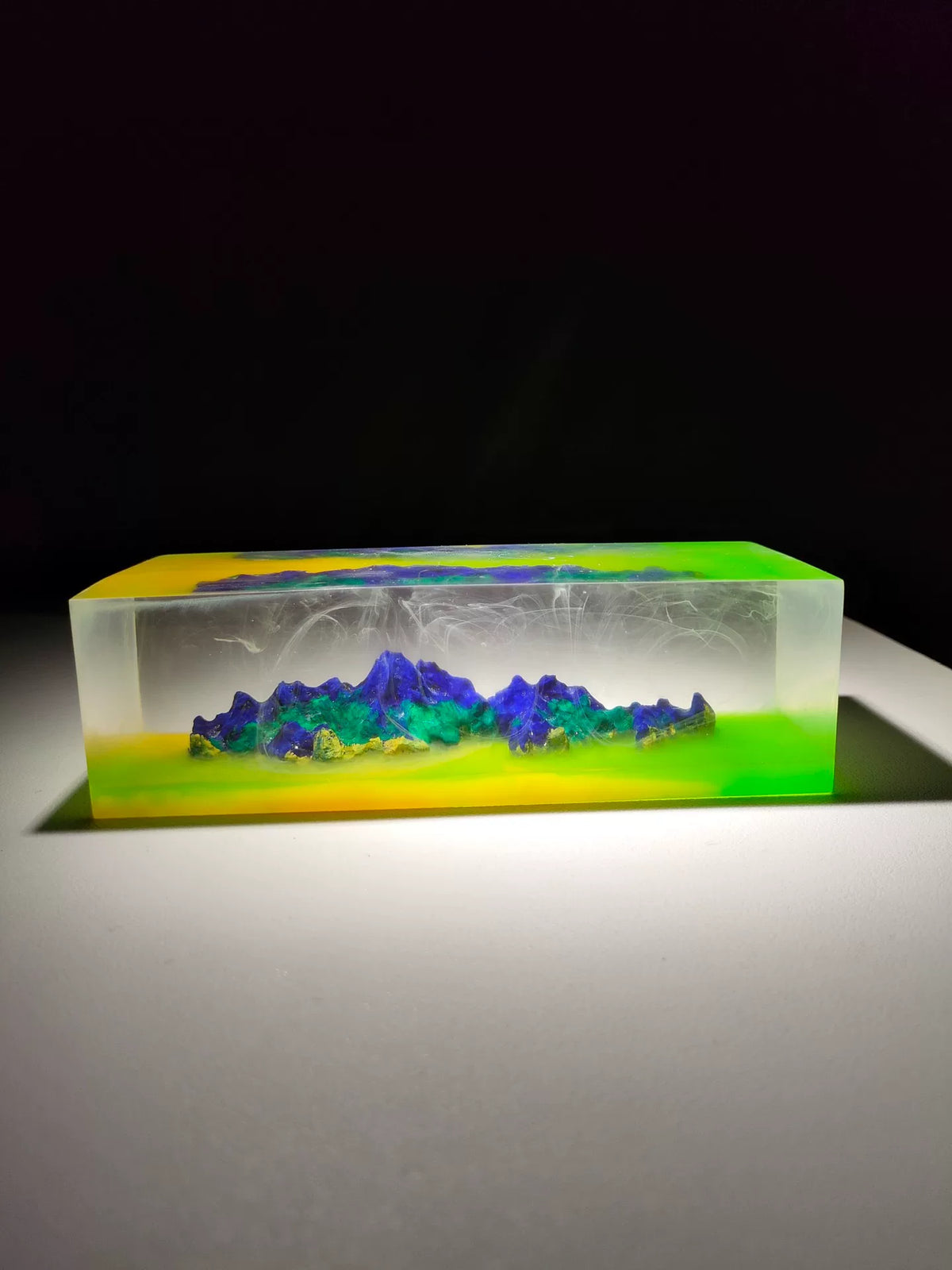 Handmade Clear Resin Mountain Paperweight Ornament
