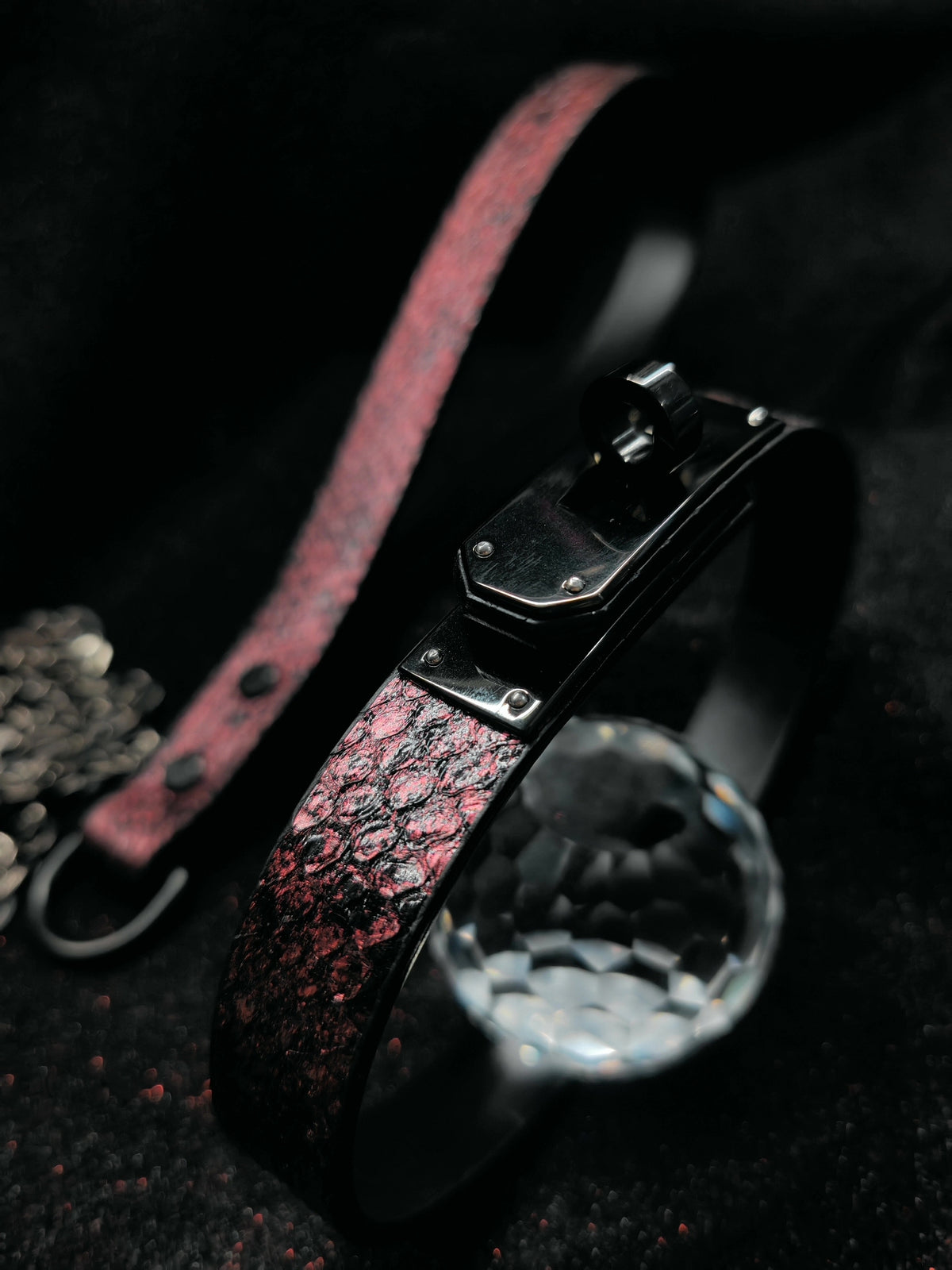 Gothic Kelly Collar Snakeskin Pattern Black Buckle