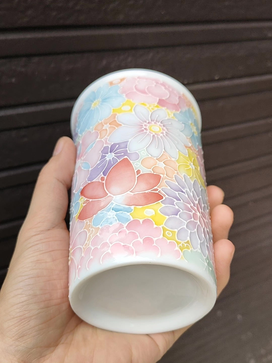 Jade Clay Underglaze Five Color Floral Ceramic Mug