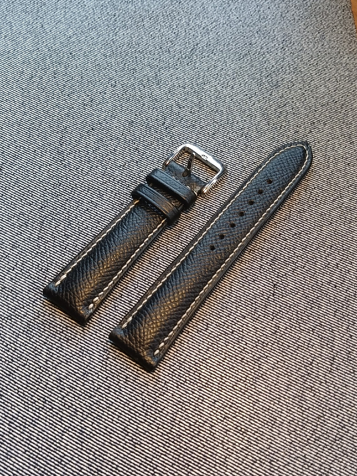 Black Epsom Leather Watch Strap 20mm