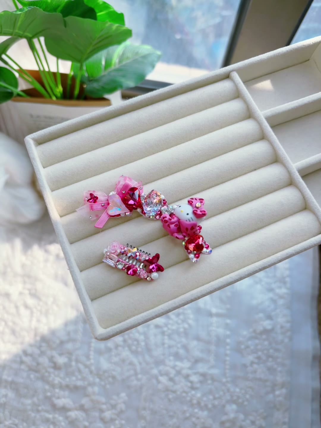 Rose Pink Pet Hair Clip Set