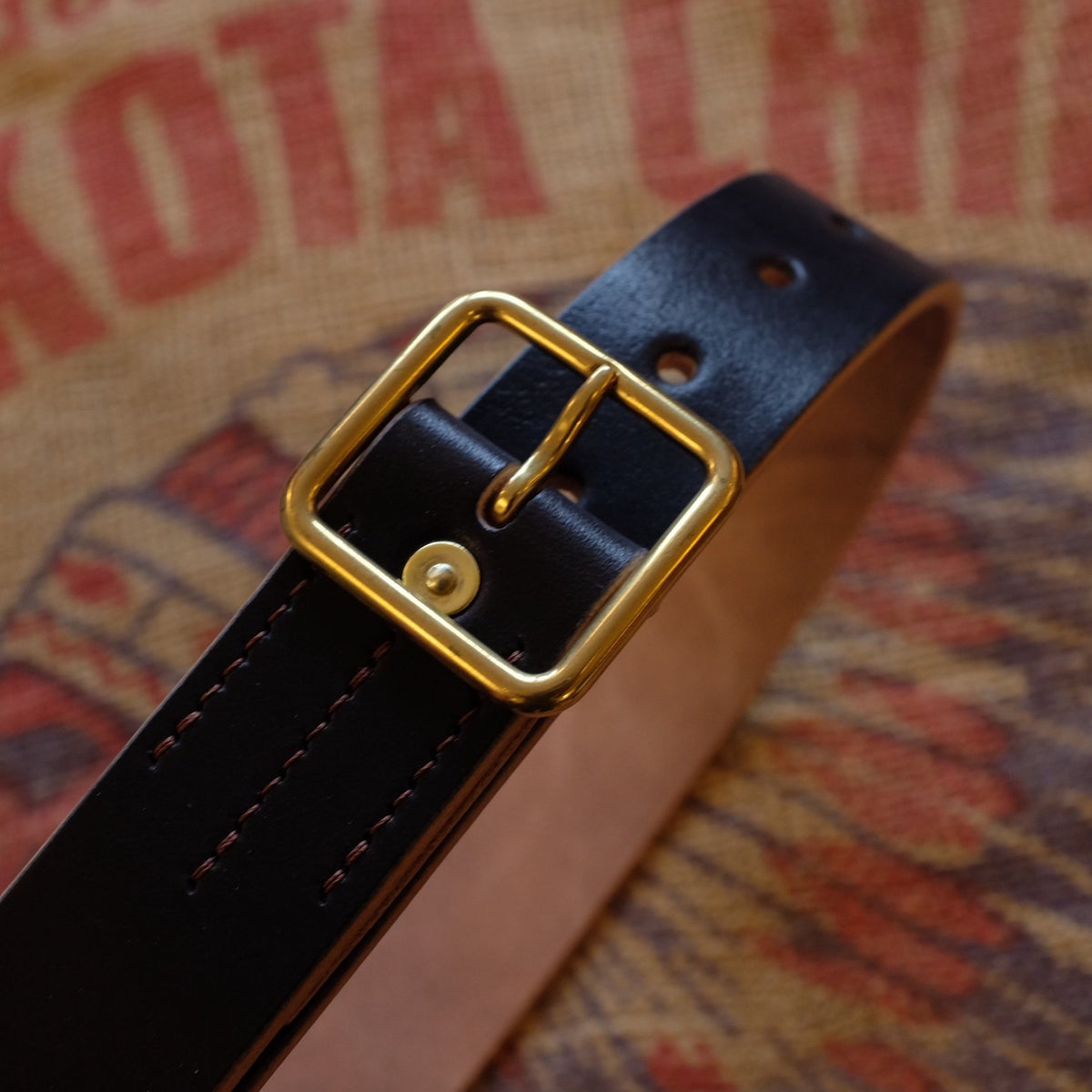 Leather Belt Copper Buckle