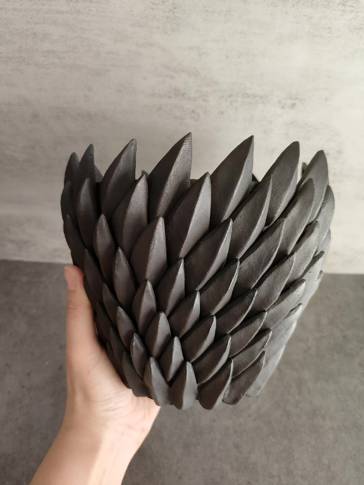 Artichoke Planter with Charcoal Gray Finish