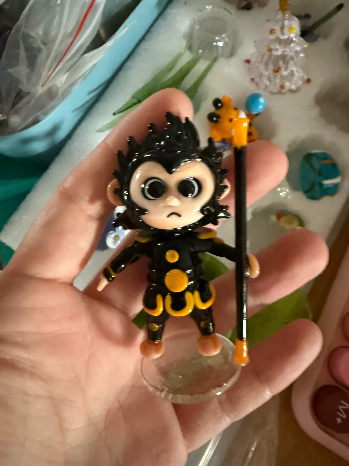 Handcrafted Liuli Glass Sun Wukong Figurine Ornament