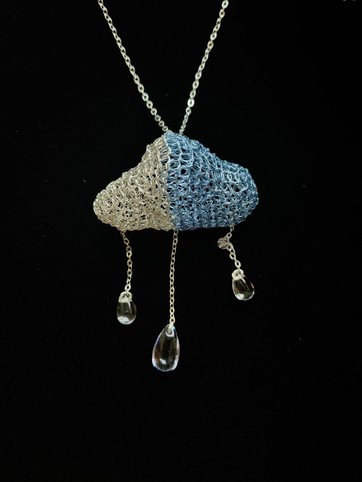 Handcrafted Wire Crochet Cloud Necklace