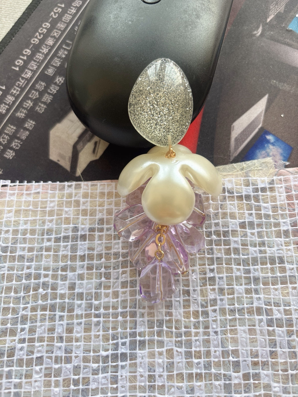 Purple Tassel Shell Petal Fairy Earrings