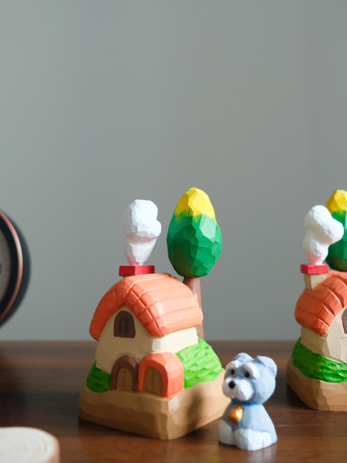 Hand Painted Solid Wood House Ornament