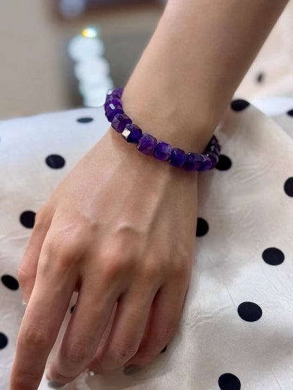 Faceted Amethyst Beaded Bracelet 8.3mm 23.4g