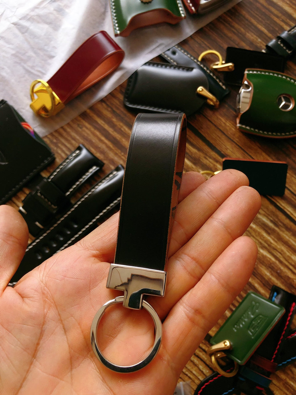 Horween Shell Cordovan Leather Key Fob