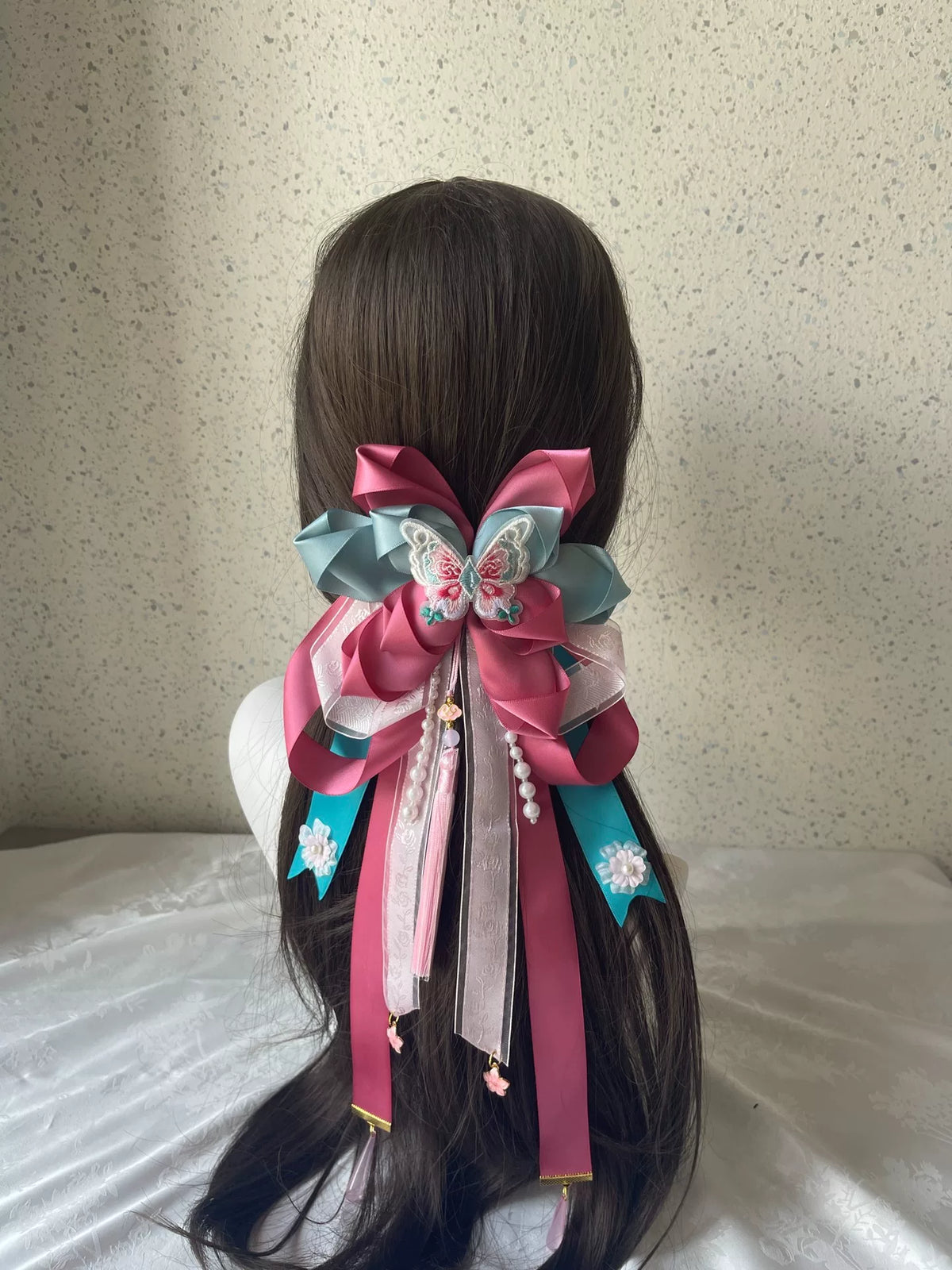 Lolita Pink Mint Green Bow Hair Clip