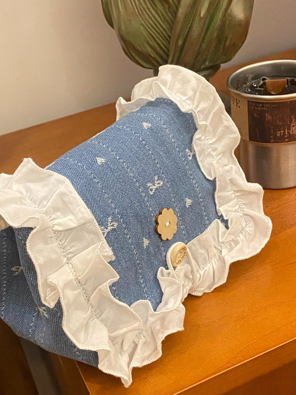 Handmade Denim Bow Heart Storage Bag